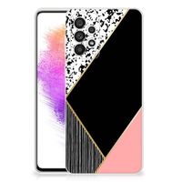 Samsung Galaxy A73 5G TPU Hoesje Zwart Roze Vormen - thumbnail