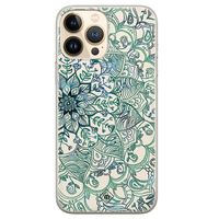 iPhone 13 Pro Max siliconen hoesje - Mandala blauw - thumbnail