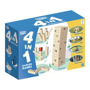 Grasshopper 4 in 1 Houten Garden Games Kubb/Domino/Jenga