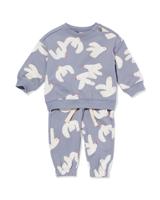 HEMA Baby Kleding Sweatset Vogels Blauw (blauw)