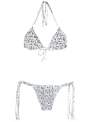Amir Slama bikini triangle à pois - Tons neutres