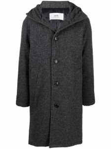 AMI Paris manteau boutonné à capuche - Gris