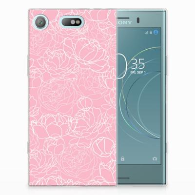 Sony Xperia XZ1 Compact | TPU Case | White Flowers