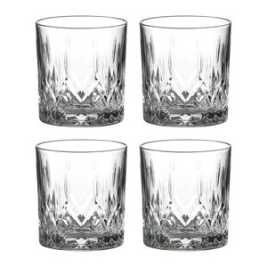 LAV whisky/water/drinkglazen Odin - gedecoreerd glas - 4x stuks - 330 ml