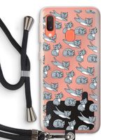 Poezen: Samsung Galaxy A20e Transparant Hoesje met koord