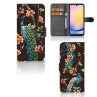 Samsung Galaxy A25 | Telefoonhoesje | Met pasjeshouder | Pauw met Bloemen