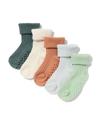 HEMA Babysokken rib met bamboe - 5 paar groen (groen)