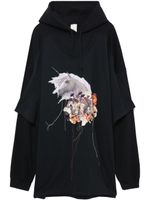 WESTFALL hoodie en coton à imprimé abstrait - Noir