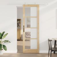 Schuifdeur met Hardware Set 'ORKDAL'Massief Hout & Glas