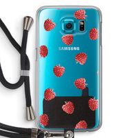 Framboosjes: Samsung Galaxy S6 Transparant Hoesje met koord