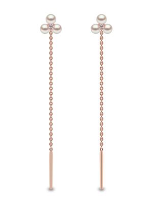 Yoko London boucles d'oreilles en or rose 18ct pavées de diamants