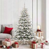 VidaXL Kunstmatige inklapbare kerstboom wit 180 cm pe en pvc