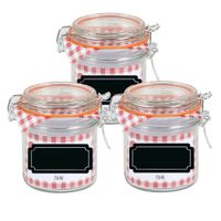 Weckpot/inmaakpot - 6x - 250 ml - glas - met beugelsluiting - incl. etiketten - thumbnail