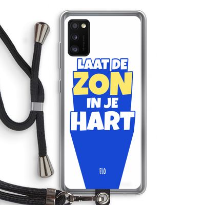 Laat de zon in je hart: Samsung Galaxy A41 Transparant Hoesje met koord