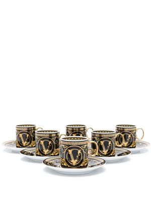 Versace lot de six tasses à expresso - Noir