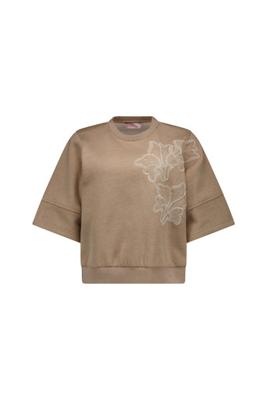 Pleuni ssl embroiderie sweater - latte - 13687