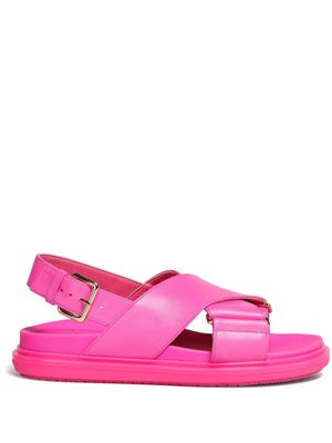 Marni sandales Fussbett en cuir - Rose