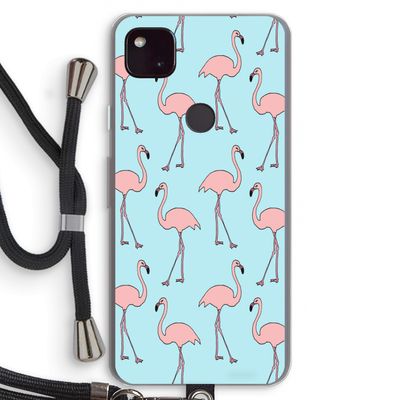 Anything Flamingoes: Pixel 4a 5G Transparant Hoesje met koord