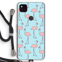 Anything Flamingoes: Pixel 4a 5G Transparant Hoesje met koord