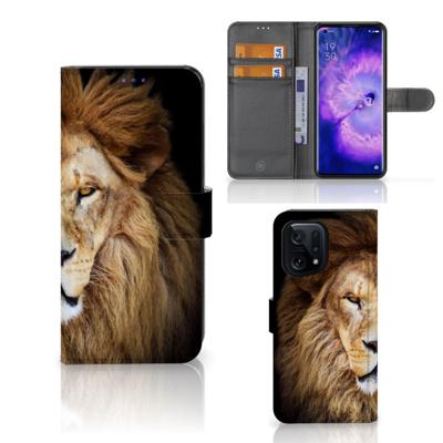 OPPO Find X5 | Telefoonhoesje | Met pasjeshouder | Leeuw