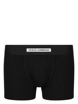 Dolce & Gabbana slip en coton à taille à logo - Noir