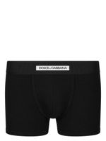 Dolce & Gabbana slip en coton à taille à logo - Noir - thumbnail