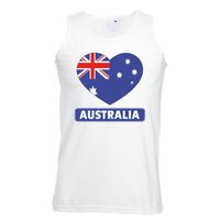 Australie hart vlag singlet shirt/ tanktop wit heren
