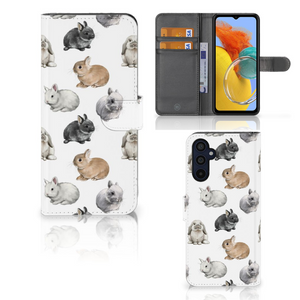 Telefoonhoesje met Pasjes voor Samsung Galaxy M14 Konijntjes