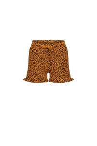 Moodstreet Meisjes short ruffel AOP luipaard - Toffee