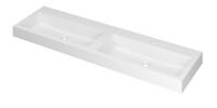 INK Wastafel Momento Polystone dubbel met 2 kraangaten 160 cm x 45 cm x 9 cm Mat wit 3421361