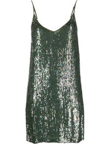 P.A.R.O.S.H. robe brodée de sequins à col v - Vert