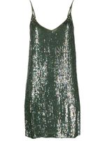 P.A.R.O.S.H. robe brodée de sequins à col v - Vert