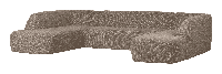 WOOOD Lounge U-Bank 'Sloping' Chenille, kleur Lichtbruin