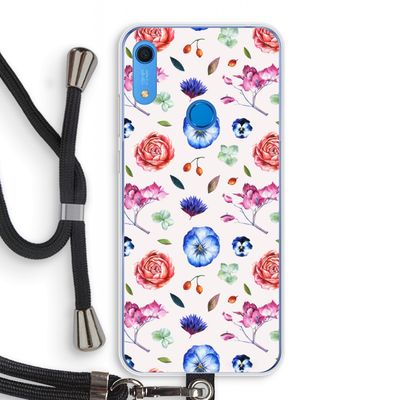 Bloemetjes: Huawei Y6s Transparant Hoesje met koord