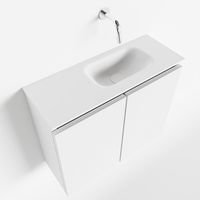 Toiletmeubel Mondiaz Ture | 60 cm | Meubelkleur Talc | Eden wastafel Talc Rechts | Zonder kraangat