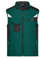 James & Nicholson JN845 Workwear Softshell Vest -STRONG- - Dark-Green/Black - 6XL