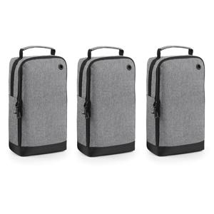 Bagbase schoenentas 8 liter - 3x stuks - grijs - 35 x 19 x 12 cm - Reis opbergtas