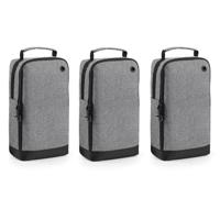 Bagbase schoenentas 8 liter - 3x stuks - grijs - 35 x 19 x 12 cm - Reis opbergtas