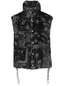 Khrisjoy gilet matelassé à motif cachemire - Noir