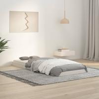 Bedframe massief grenenhout wit 75x190 cm