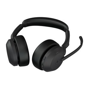 Jabra Evolve 2 55 MS Stereo On Ear headset Computer Bluetooth Stereo Zwart Noise Cancelling, Ruisonderdrukking (microfoon) Incl. oplaad- en dockingstation