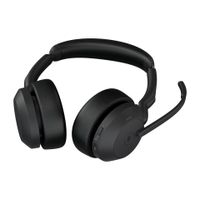 Jabra Evolve 2 55 MS Stereo On Ear headset Computer Bluetooth Stereo Zwart Noise Cancelling, Ruisonderdrukking (microfoon) - thumbnail