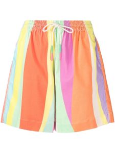 Mira Mikati short court rayé à taille à lien de resserrage - Multicolore