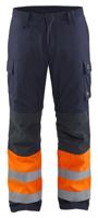 Blåkläder Multinorm winterwerkbroek 18691513 | Marineblauw/Oranje | Maat 52 - 7330509716830