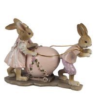 Clayre & Eef Roze Decoratie konijnen 17*8*11 cm 6PR3543 - thumbnail