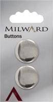 Milward Metalen Knoop Zilver 22mm (2 stuks)