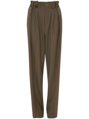 Victoria Beckham Broek met gesmockte taille en toelopende pijpen - Bruin Victoria Beckham Broek met gesmockte taille en toelopende pijpen - Bruin