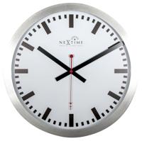 Wandklok - 35 cm - Aluminium - 'Station radiogestuurd (DCF) streep'