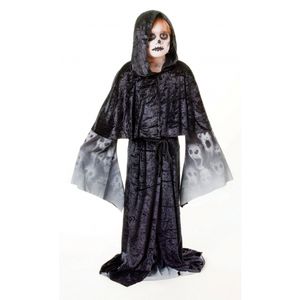 Zwarte zombie cape voor kinderen 140 - 8-10 jr  -