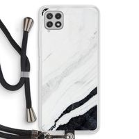 Elegante marmer: Samsung Galaxy A22 4G Transparant Hoesje met koord